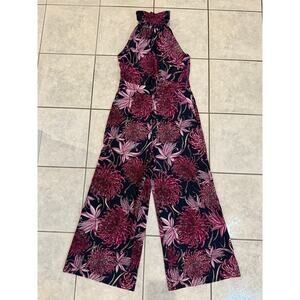 Jude Connally Floral Jumpsuit in Pink and Black